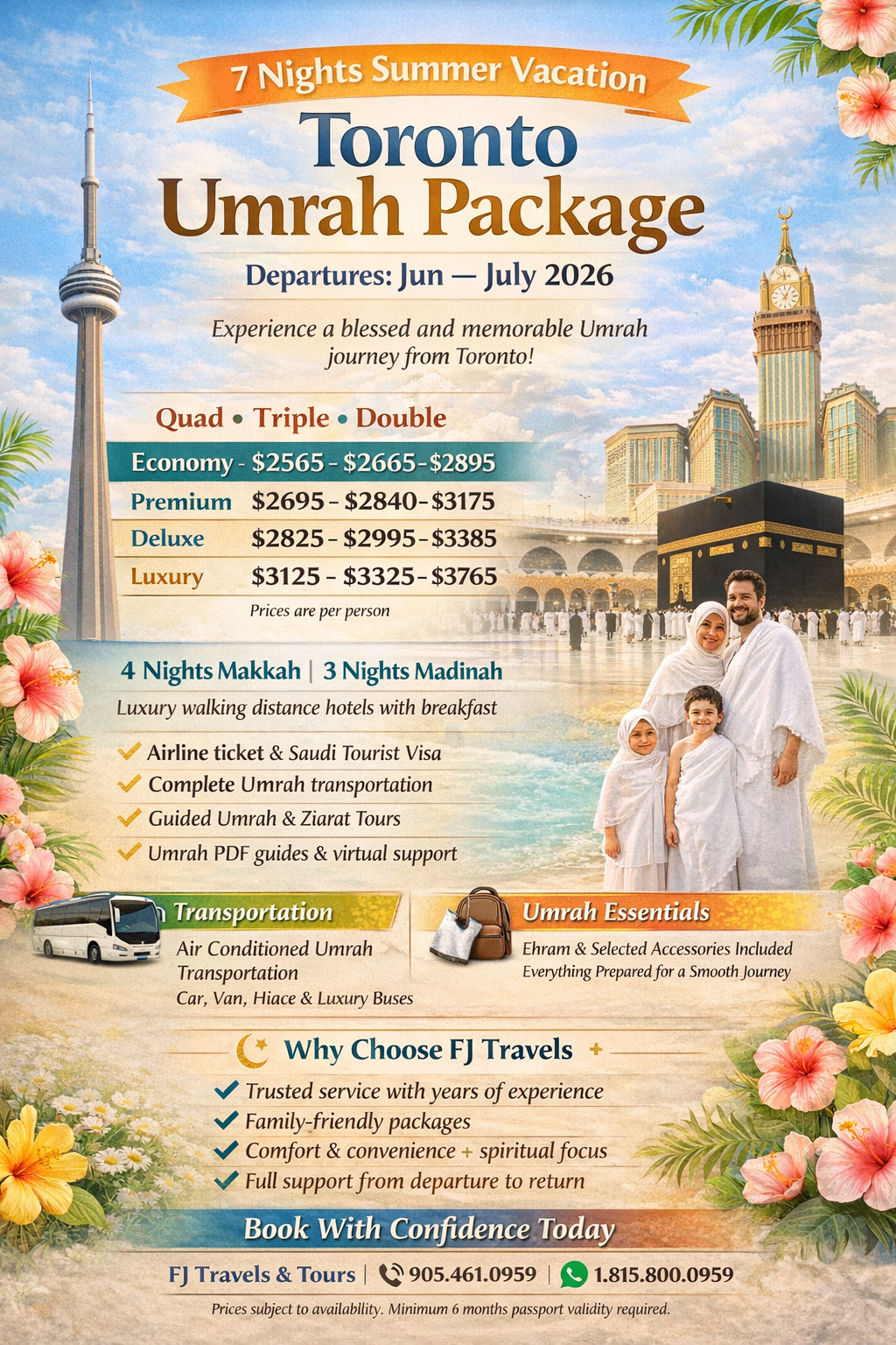 7 Nights Summer Umrah 2026 – Canada Inclusive Vacation Deals