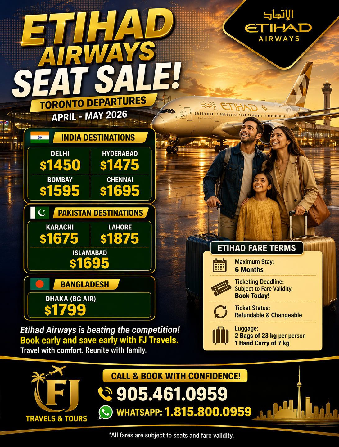 Etihad Air Low Season Seat Sale